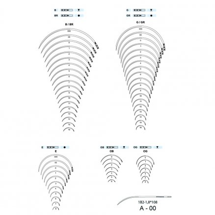 3А1-1,2*55 Голка хірургічна Br, з пружинним вушком, з круглим кінчиком SURGIWELOMED, 3/8 окружність, № 6 (12шт./уп.)